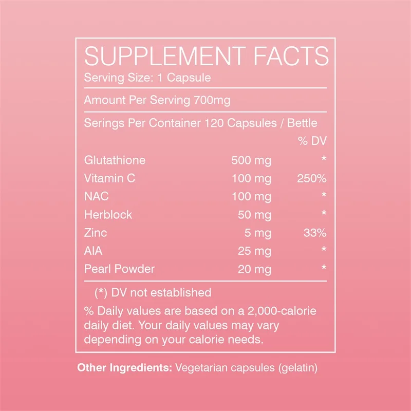 Glutathione Supplements - Antioxidant, Improve Dull Skin Tone, Supports Hair,Joints and Skin Health,Boosts Vitality and Immunity