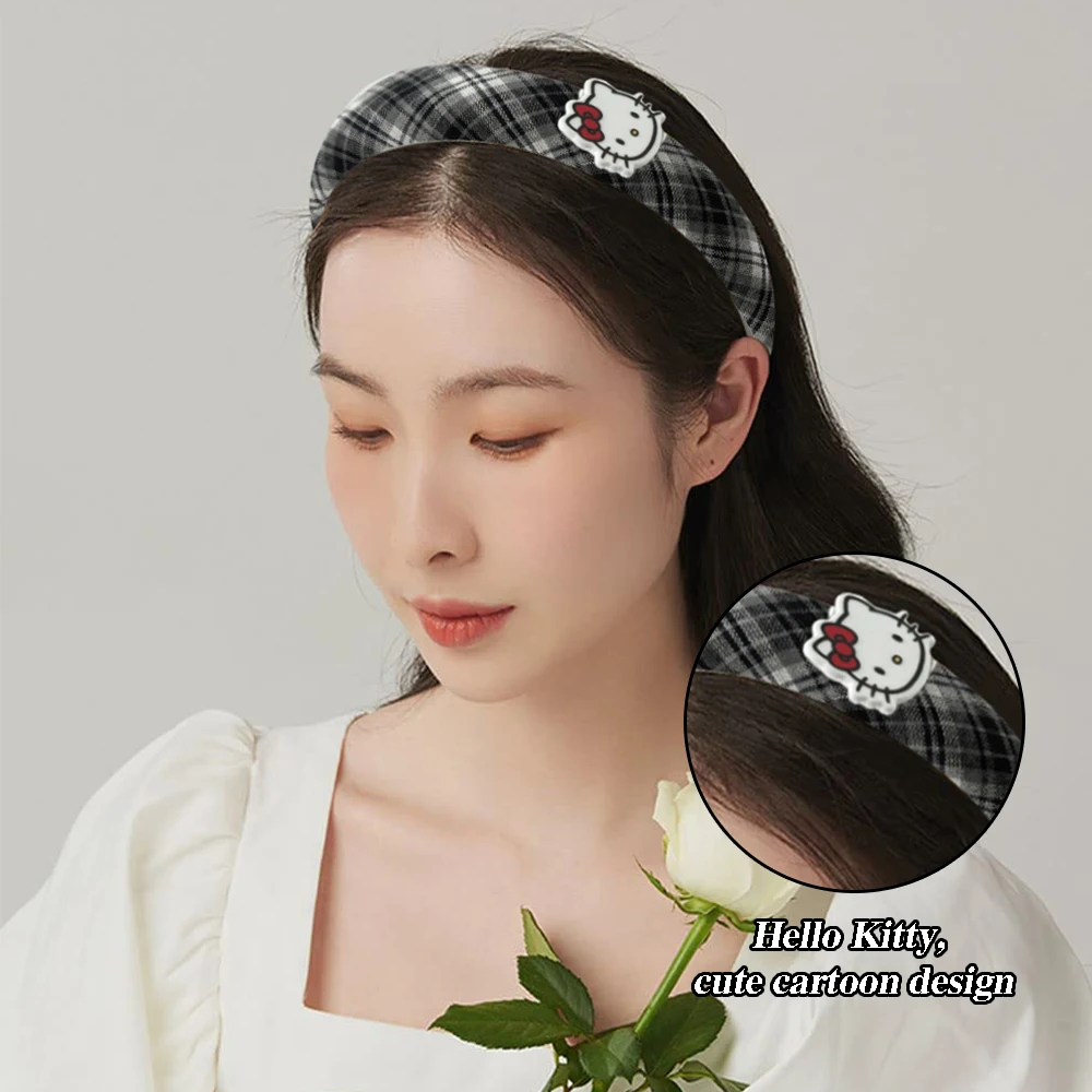 سانريو عقال من القماش على الطراز الكوري لطيف مرحبا كيتي منقوشة عقال فتاة الملحقات بالإضافة إلى نفس لطيف مرحبا كيتي منقار البط cli