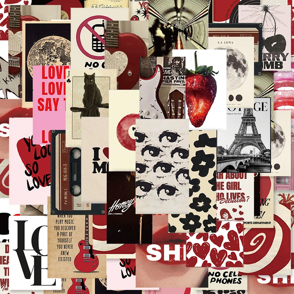 

10/30/50pcs Retro Women Posters Stickers for Motorcycle Guitar Laptop Luggage Car DIY Aesthetic Waterproof Sticker Kid Toy Gift
