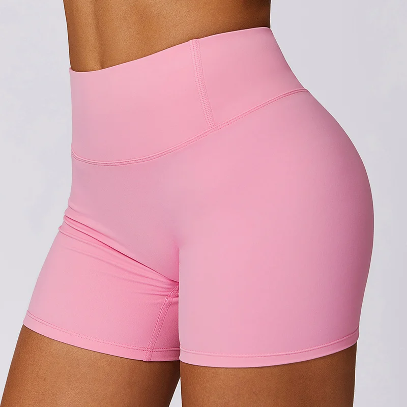 Hoge taille trainingsshorts Gymkleding Vrouw Fitnessoutfits Yogabroeken Dames Zachte trainingsleggings Spandex Effen naadloze shorts