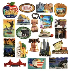 North America USA Texas Hawaii Chicago Fridge Magnets Tourism Souvenir Refrigerator Magnetic Collection Gift