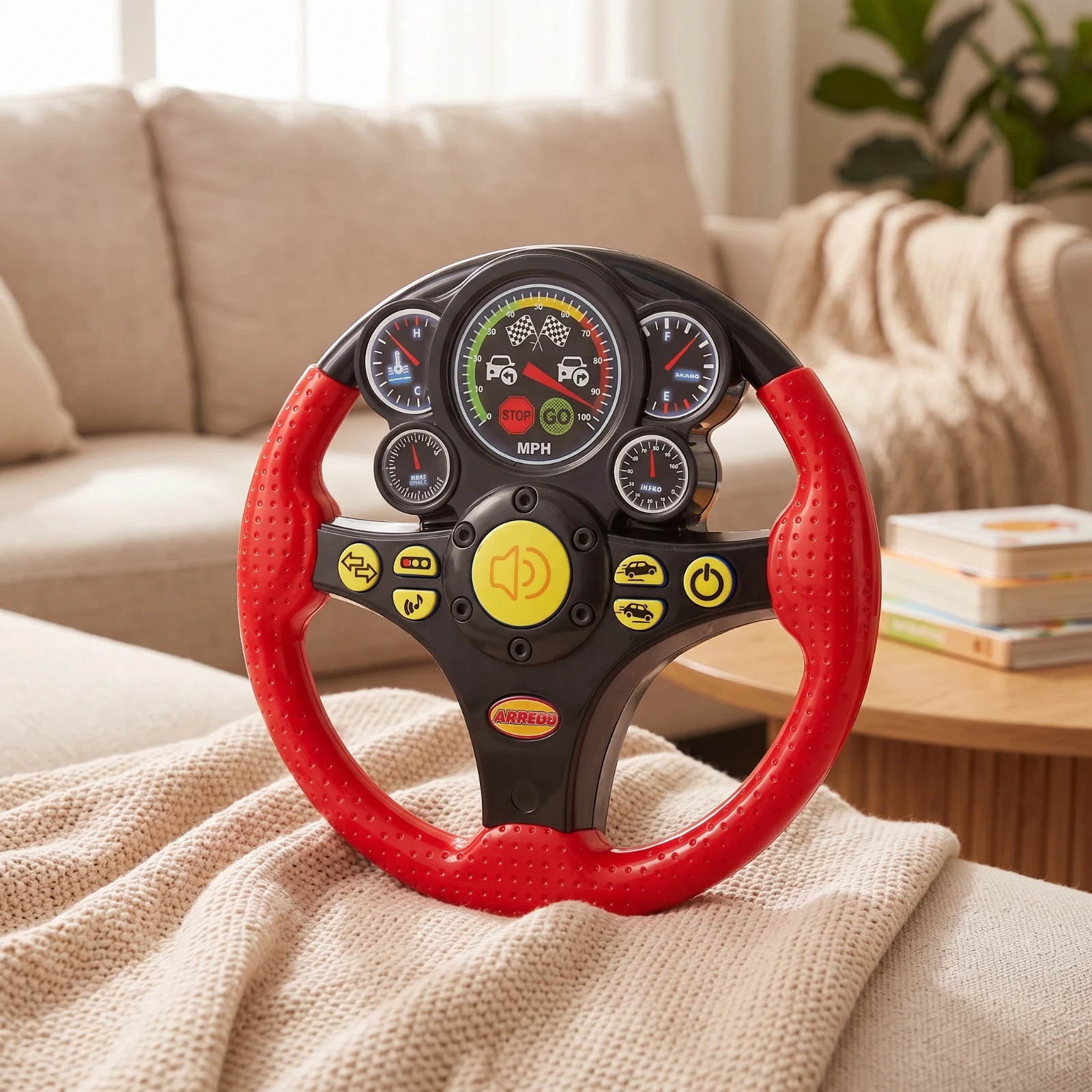 Toy Steering Wheel Sensory Interactive Steering Wheel Volante Con Música Handheld Juguete Sonoro for Toddlers, Home, Car Travel