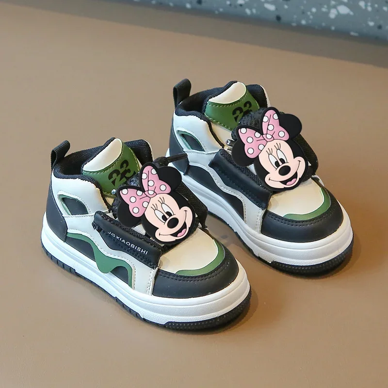 Disney Mickey Mouse Children Sports Shoes Spring Autumn Board Shoes Girls Baby Boys Casual Shoes Soft Sole Sneakers