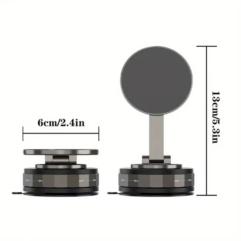 Universal Magnetic Car Phone Holder, 360° Rotation Foldable Phone Mount, Strong Suction for Dashboard Glass Tile