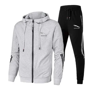 2 parçalı set eşofman erkek arabada logo baskılı Jaguar, kapüşonlu sweatshirt ve pantolon, egzersiz kıyafetleri, yepyeni, 2024 Jaguar-erkek saatinin en iyi 10 satışı-no. 8