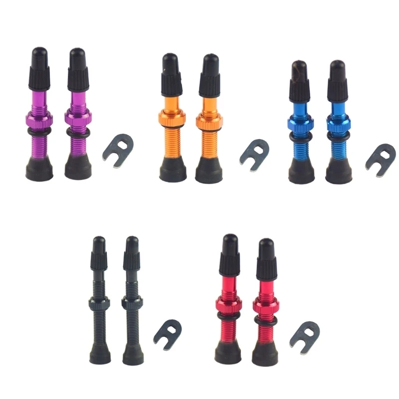 Bike Air Nozzle Set for Repair Bag Carry, Cycling Tubeless Valves Stem Hardware with Sealing Base and Two Nozzles Included 4XBB