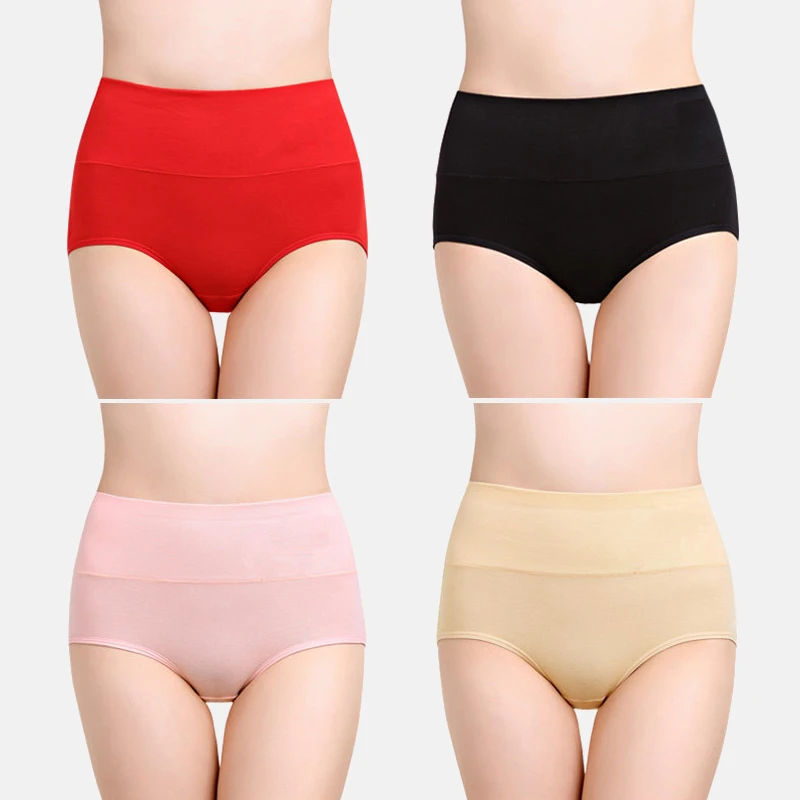 Women High Waist Briefs Ladies Sexy Solid Color Underwear Panties Female Lingerie Lenceria Femenina Ropa Interior Femenina