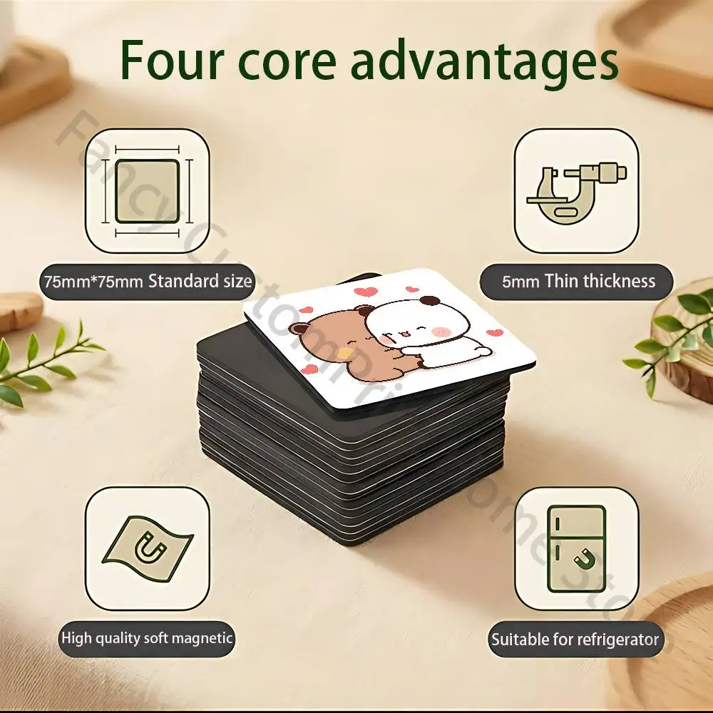 Cute B-Bubu D-Dudu Dimensions 75x75mm Best-Selling Strong Magnetic Fridge Magnets Adhesive to Metal Surfaces