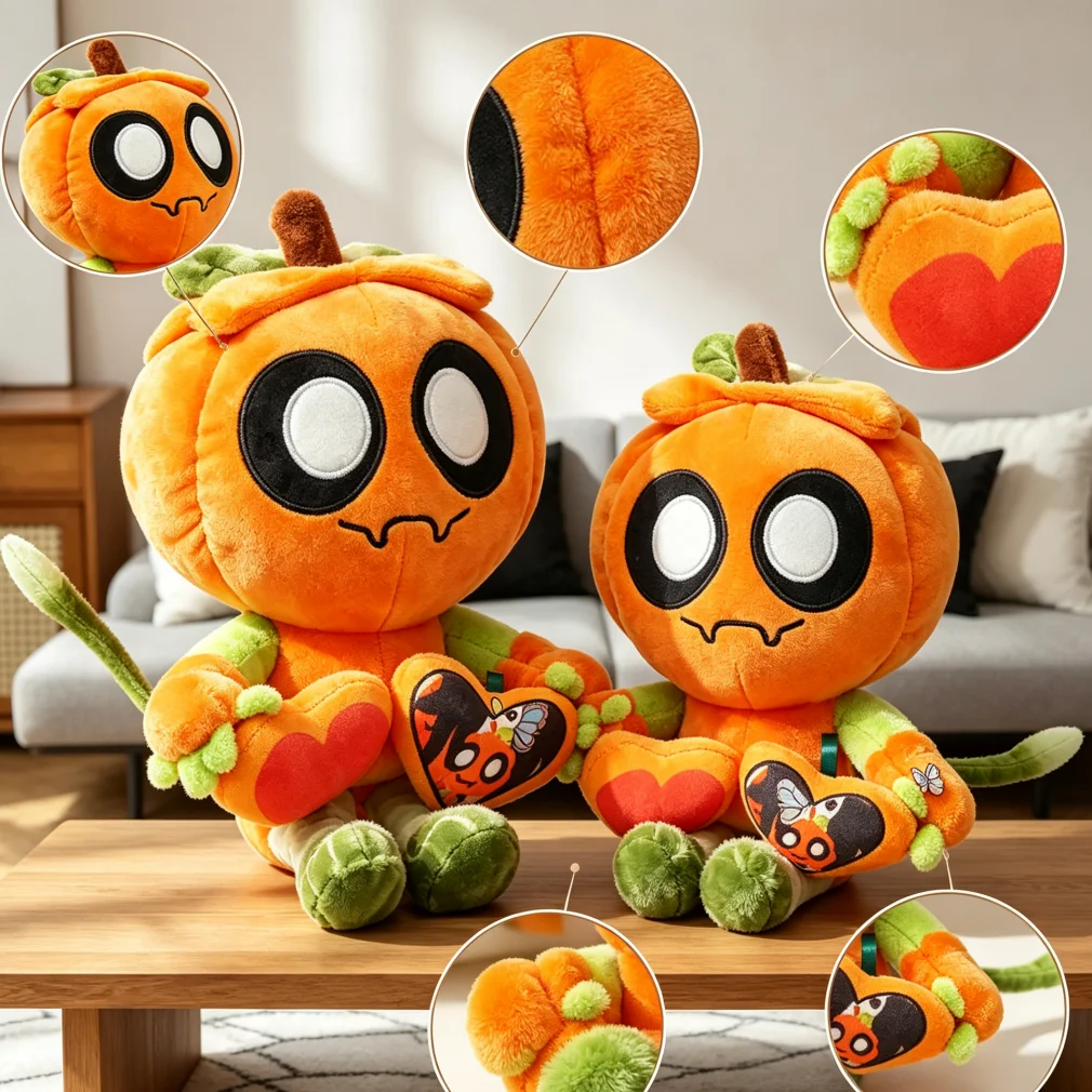 Funny Cute Soft Quality Pumpkin Pillow Cushion Non Slip Bottom Machine Washable Home Decor Gifts for Office Bed Sofa Living Room