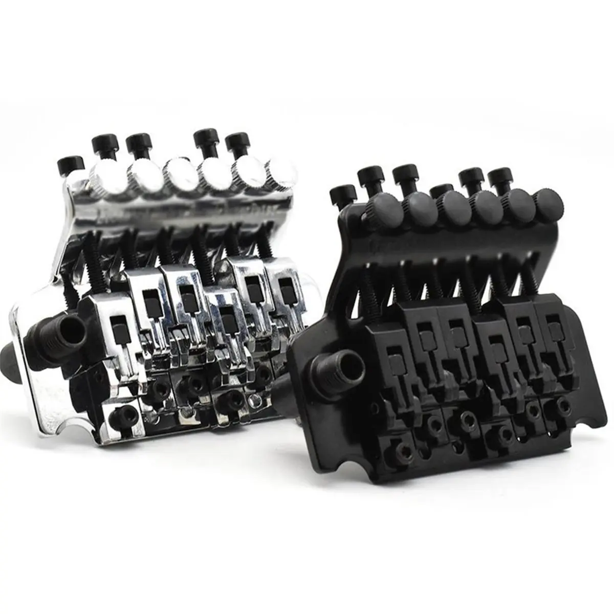 Big Discount Electric Guitar Double Tremolo Bridge System with Whammy Bar in Black Chrome A
