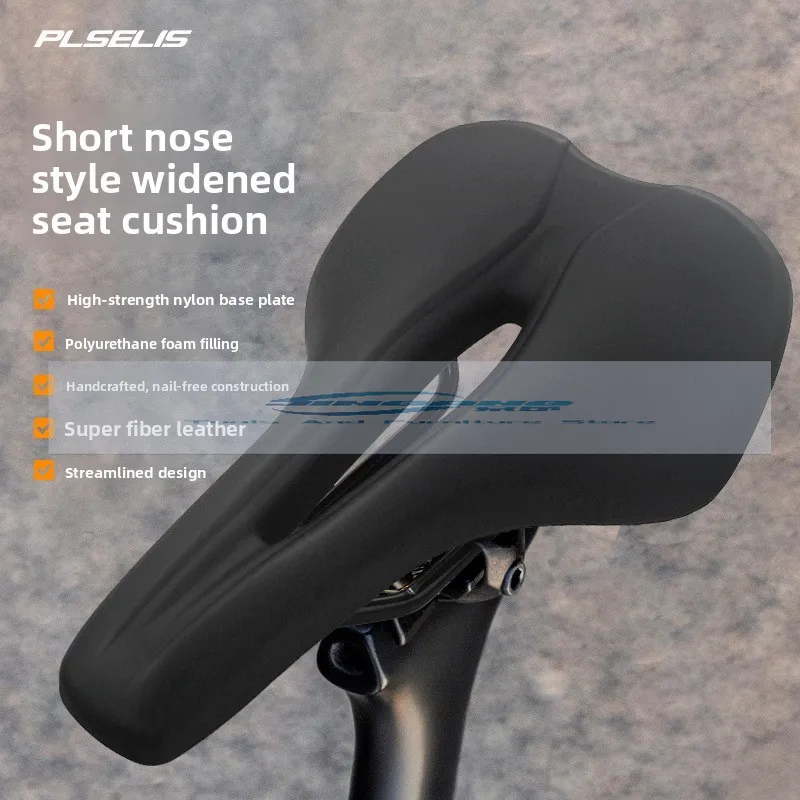 

Pusley new bicycle seat cushion hollow breathable road car short nose seat cushion widened big butt saddle not worn