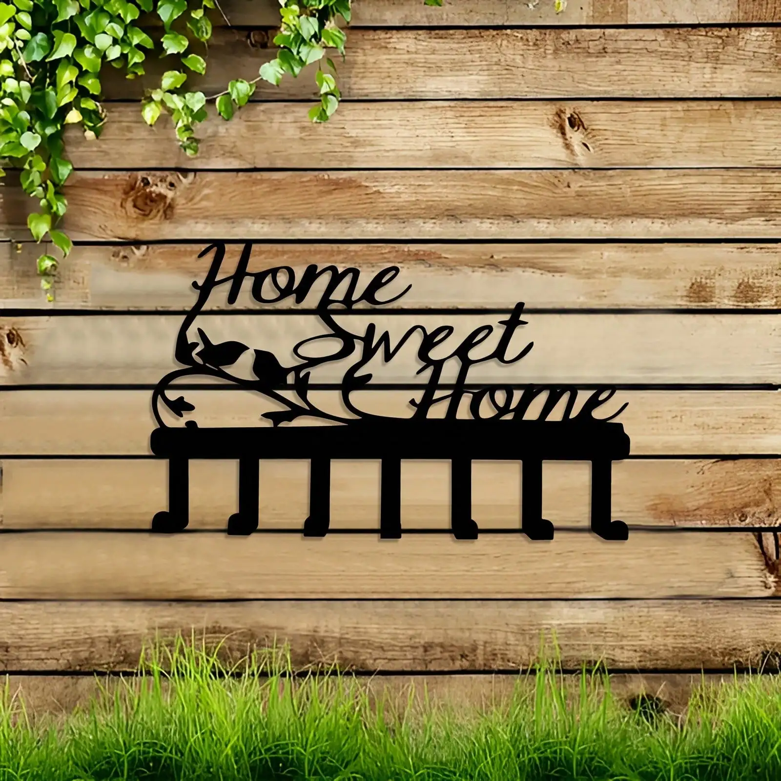 Retro Metal Bird Hooks with Key Rack, Durable Iron Wall Mount Coat Hanger for Entryway Holiday Decor