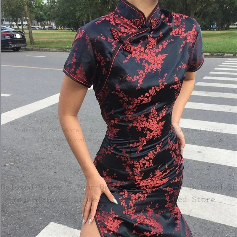 

Длинное платье Cheongsam, сексуальное платье в китайском стиле, женская повседневная уличная одежда, винтажное жаккардовое вечернее платье Ципао с драконом и фениксом, Vestidos