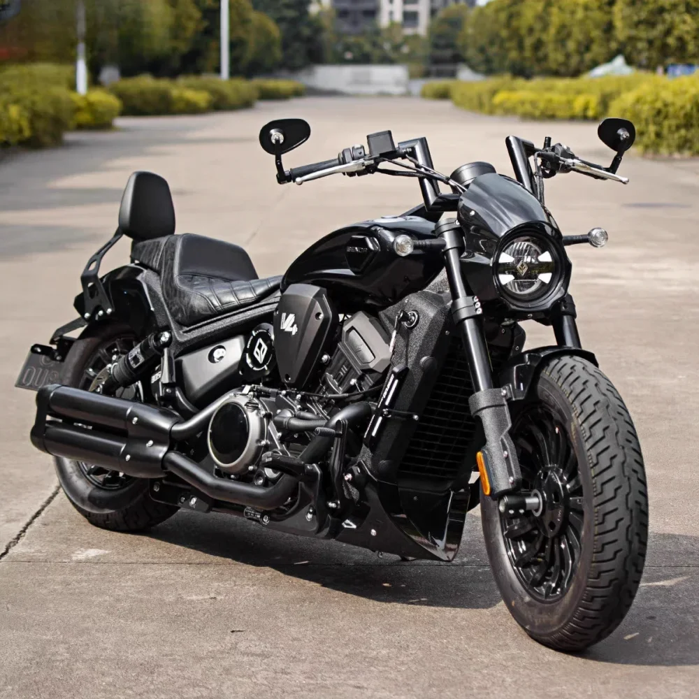 Benda bandeira preta 500 modificado especial harley guiador sem perdas em linha livre espessamento 42 tubo direção guiador