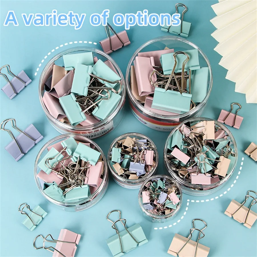 Colorful Metal Paper Clips High Quality Binder Clips Document Office School Stationery Binding Learning Supplies Free Shipping