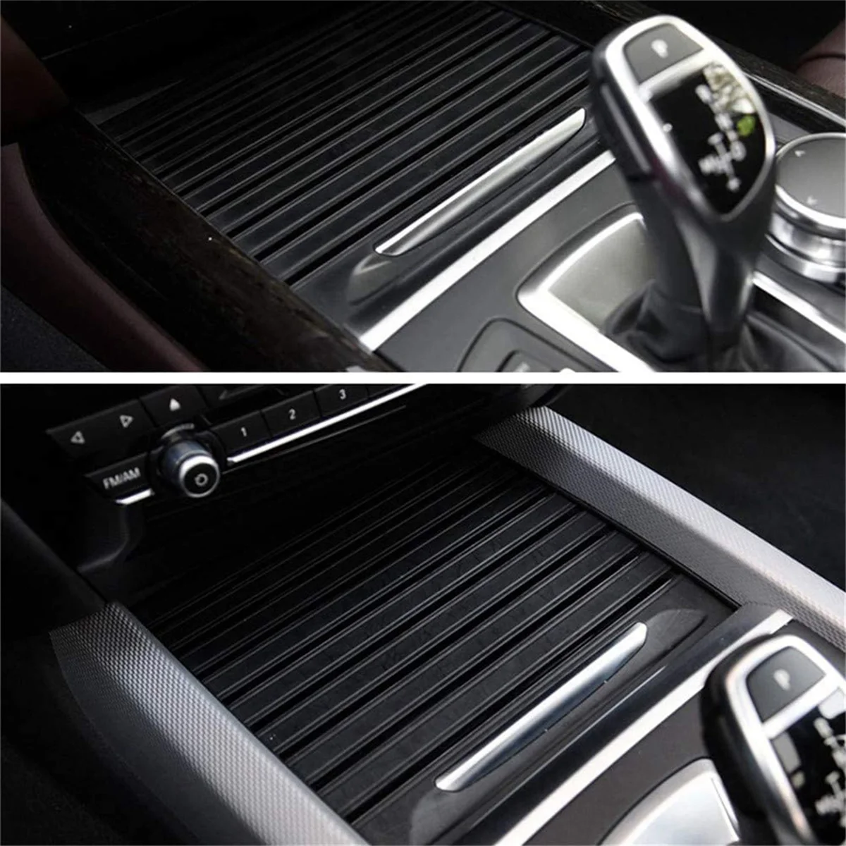 2X Center Console Cover Water Cup Holder Sliding Roller Blind Car Accessories for -BMW X5 F15 X6 F16 51169251973