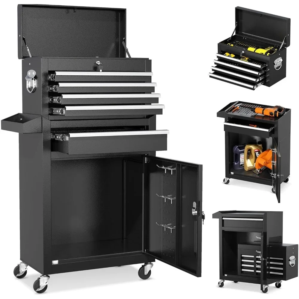 

Мобильный инструментальный ящик на колесах с 5 выдвижными ящиками, съемный инструментальный шкаф с замком для гаража, инструмент для механика с замком, на заказ