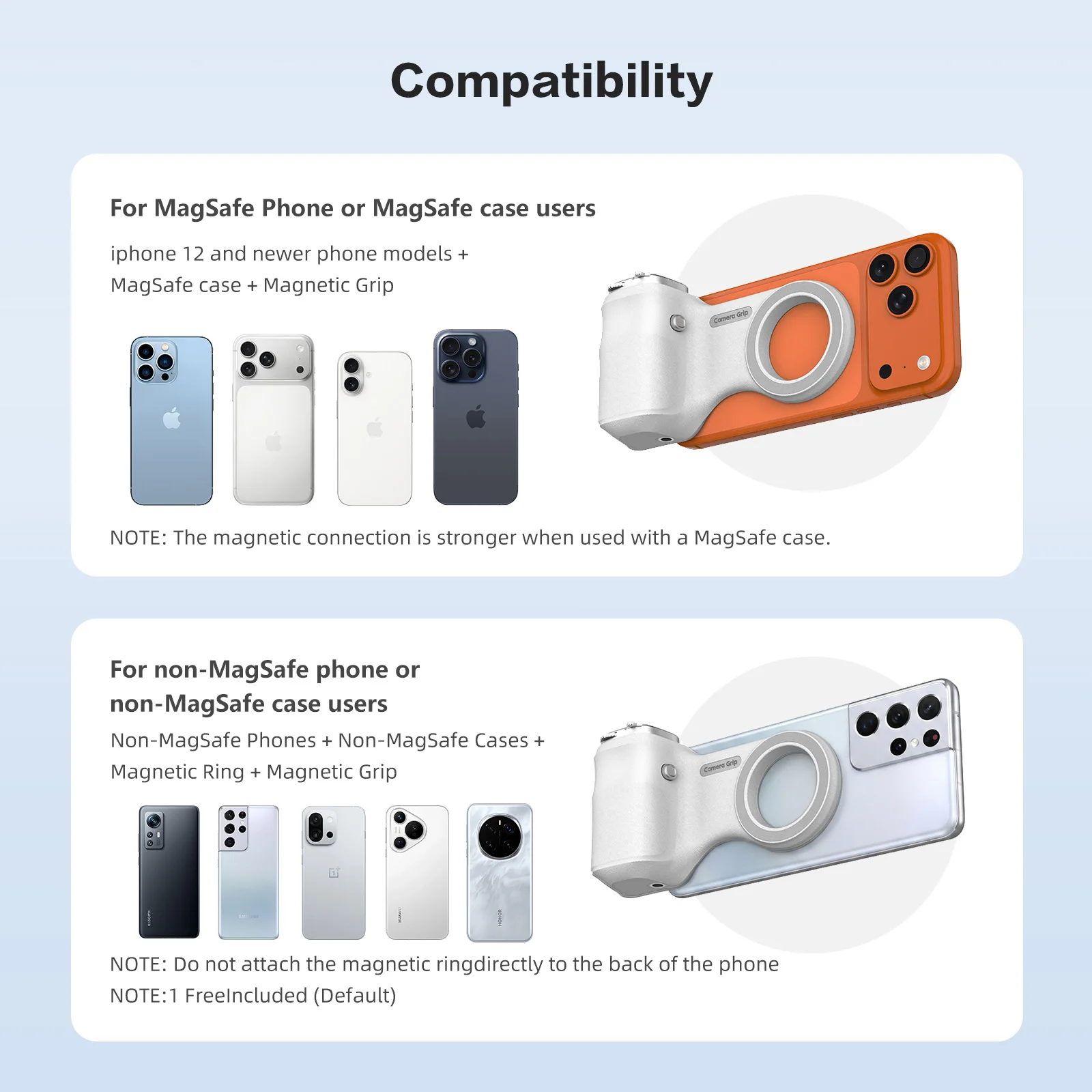 Hellodigi Magnetic Phone Camera Shoot Hand Grip Universal Smart Phone Holder Shooting Remote Control Handle for Iphone Andriod view 4