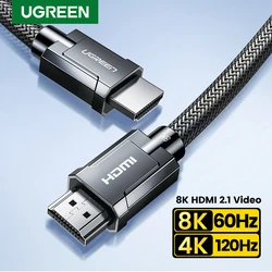 UGREEN HDMI 2.1 케이블, 초고속 HDMI 호환 케이블, 샤오미 TV 박스 노트북 프로젝터 PS4 PS5 용, 8K, 60Hz, 48Gbps