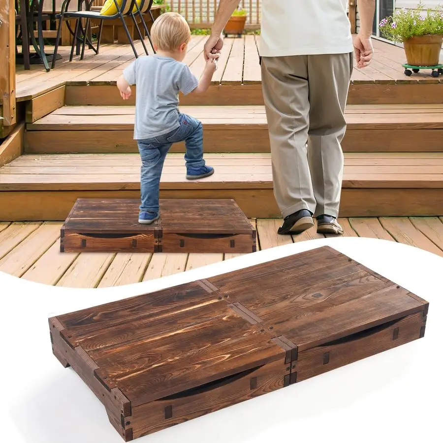 

Сверхмощный табурет на один шаг, вмещает до 500 фунтов, деревянный табурет с высокой стойкой для взрослых и детей, деревянная мобильная ступенька St.