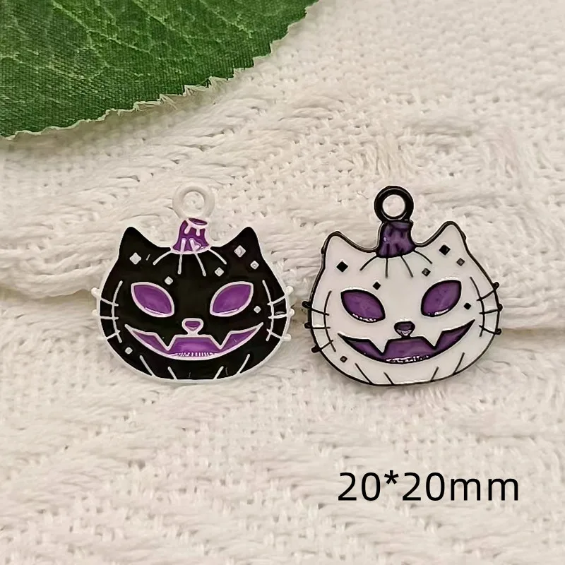 10pcs/lot Halloween Charms Enamel Cute Pumpkin Bat Ghost Charms Pendants for Jewelry Making Necklaces Earrings DIY Crafts Supply