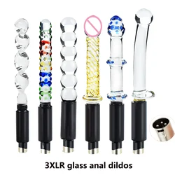 Plug anale in vetro dildo Sex Toys per donne e uomini 3XLR Sex Machine accessori per la masturbazione G-spot stimolare lo strumento di massaggio