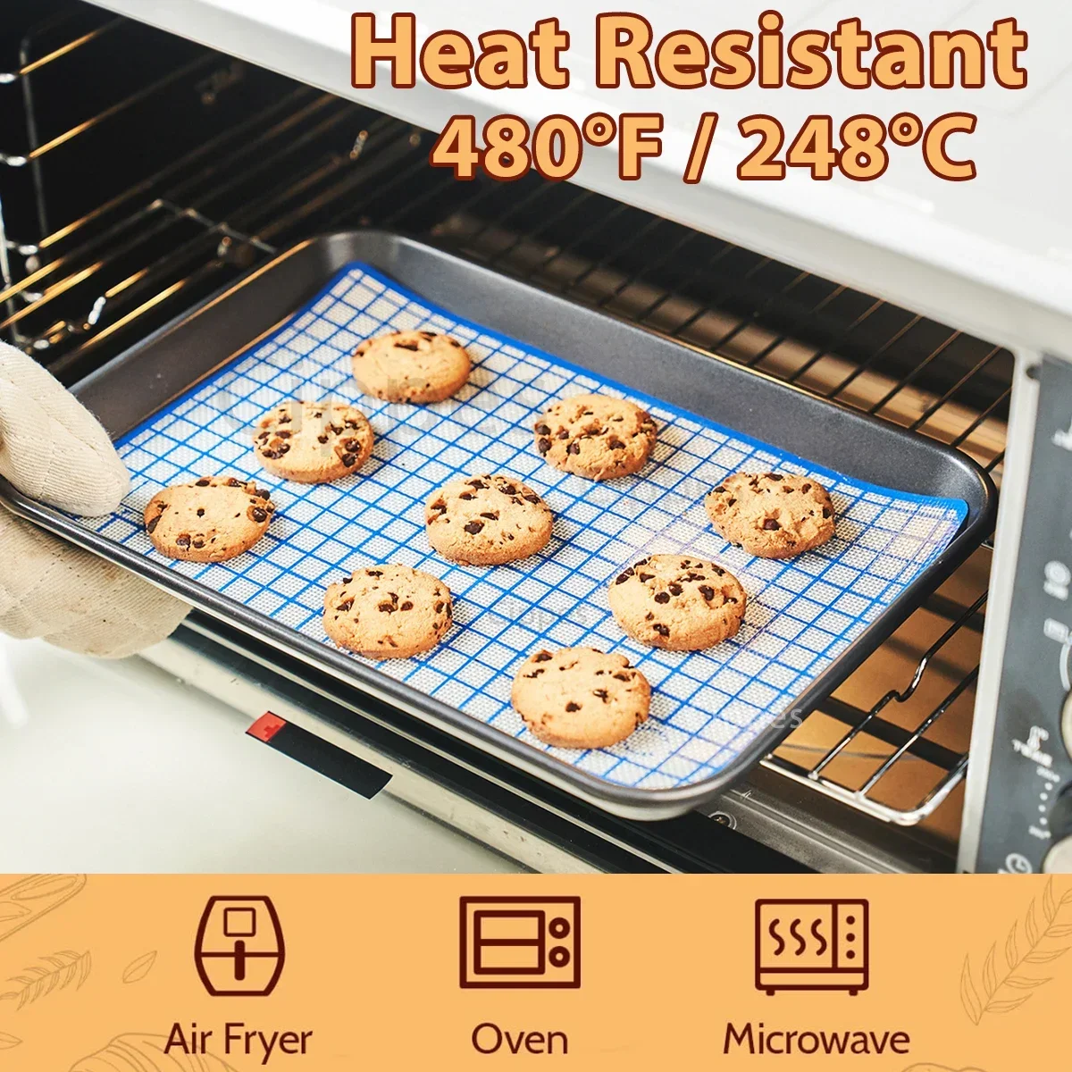 1-10PCS Silicone Baking Mats, 12