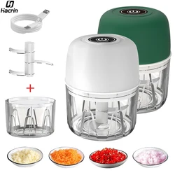 Electric Chopper Mini Food Processor Portable Electric Garlic Chopper Mini Wireless Vegetable Garlic Onion Meat Grinder Blender