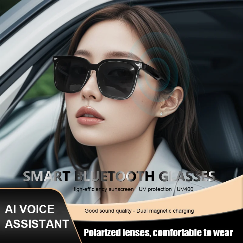 النظارات الشمسية الذكية أزياء النظارات الذكية مساعد صوت بلوتوث مكالمة تشغيل الموسيقى الرجال النساء النظارات الشمسية الذكية التحكم في الكاميرا #2