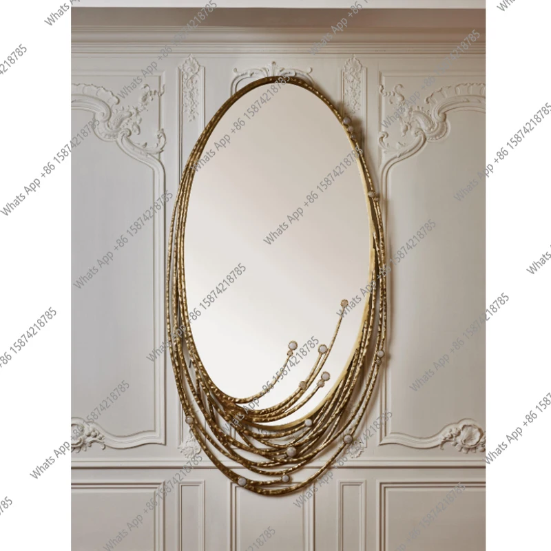 

Simple round mirror bathroom modern dressing mirror makeup mirror bathroom decoration beauty salon bathroom hanging