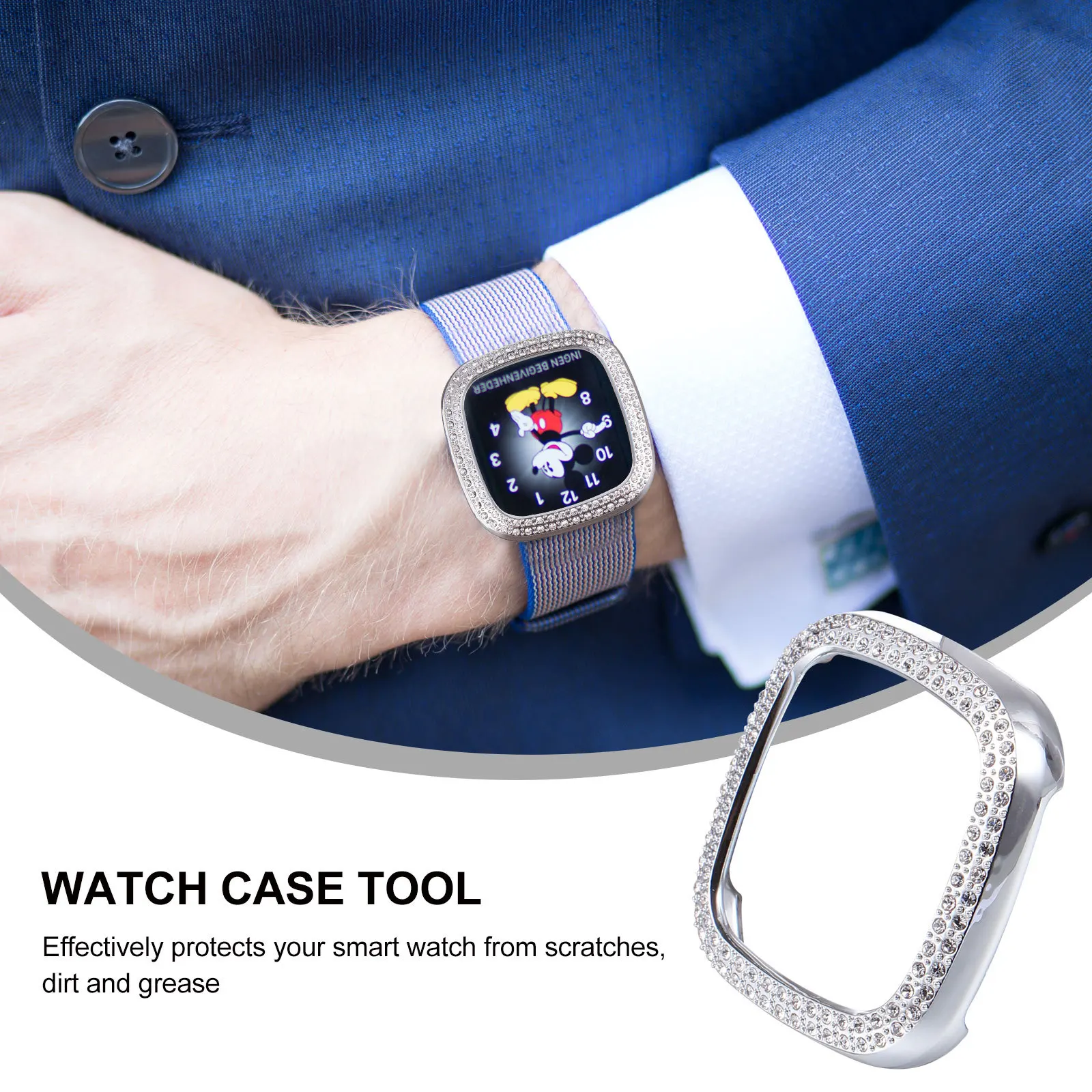 

Full Protective Watch Case Cover Shell Accessory Replacement Compatible With Fitbit Versa3 Sense Scratchproof Dirtproof Easy