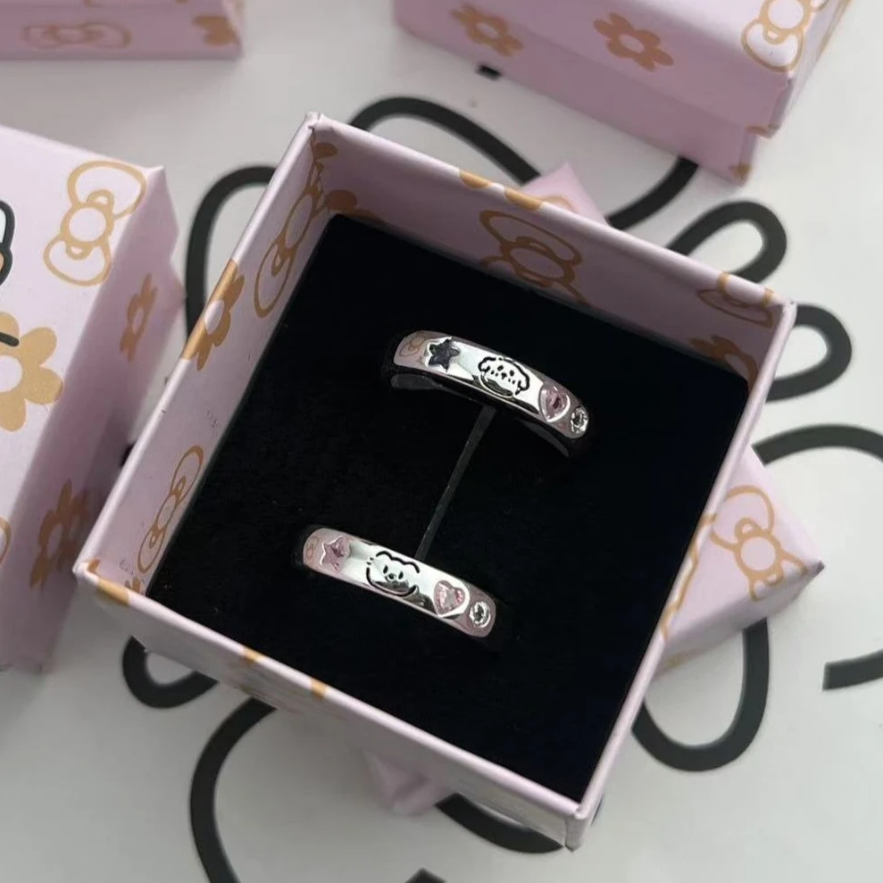 1/2 Uds nuevo encantador gato perro Animal pareja anillo para pareja hecho a mano anillos ajustables con apertura anillos del Día de San Valentín joyería de moda