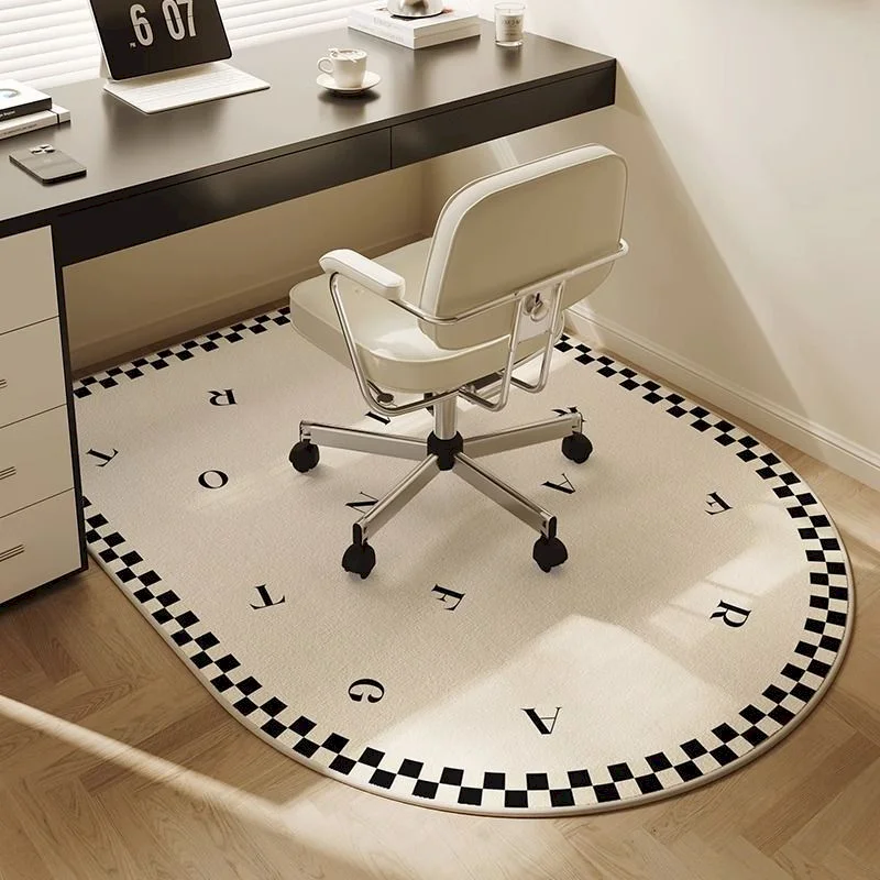 VIKAMA Geometric Minimalist Flower Half Circle Carpet Anti Slip Noise Reduction Soft Floor Mat Interior Decoration