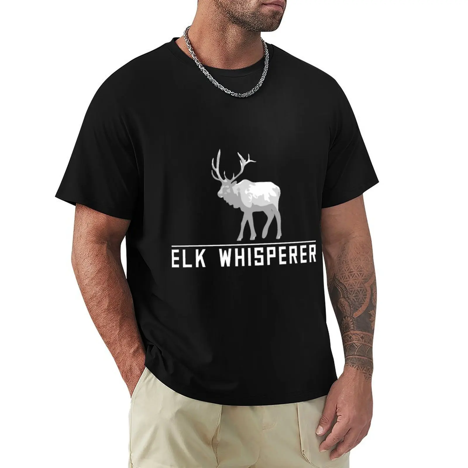 Elk Whisperer Deer \t Nature Outdoor Forest Animals Elk \t T-shirt boys whites sports fans summer top mens cotton t shirts