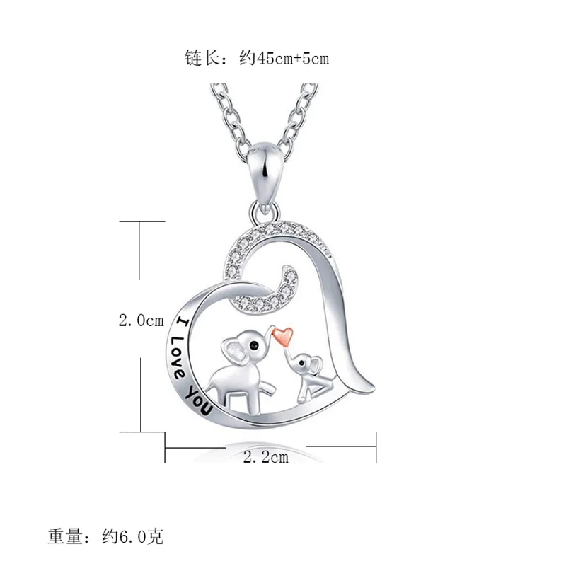 العصرية الأم والطفل الفيل قلادة للنساء رائعة الحيوان على شكل قلادة سلسلة الترقوة DIY بها بنفسك مجوهرات هدايا عيد الأم