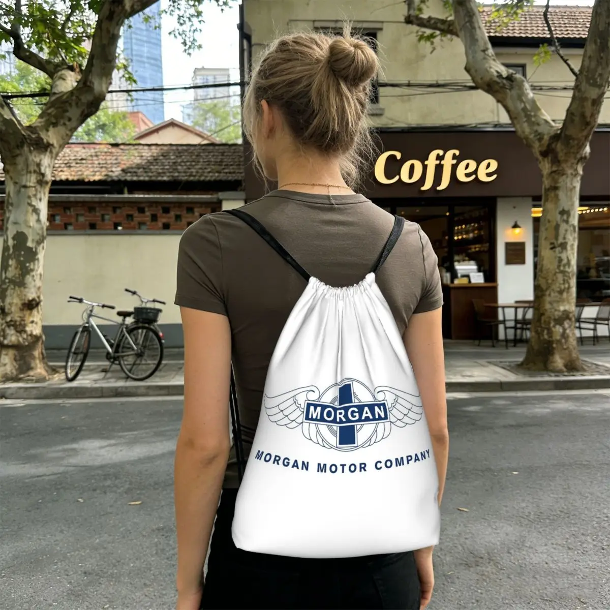 Morgan Motor Car Company Backpacks Fashion Drawstring Bags Sports Bag Book Bags for Travel School