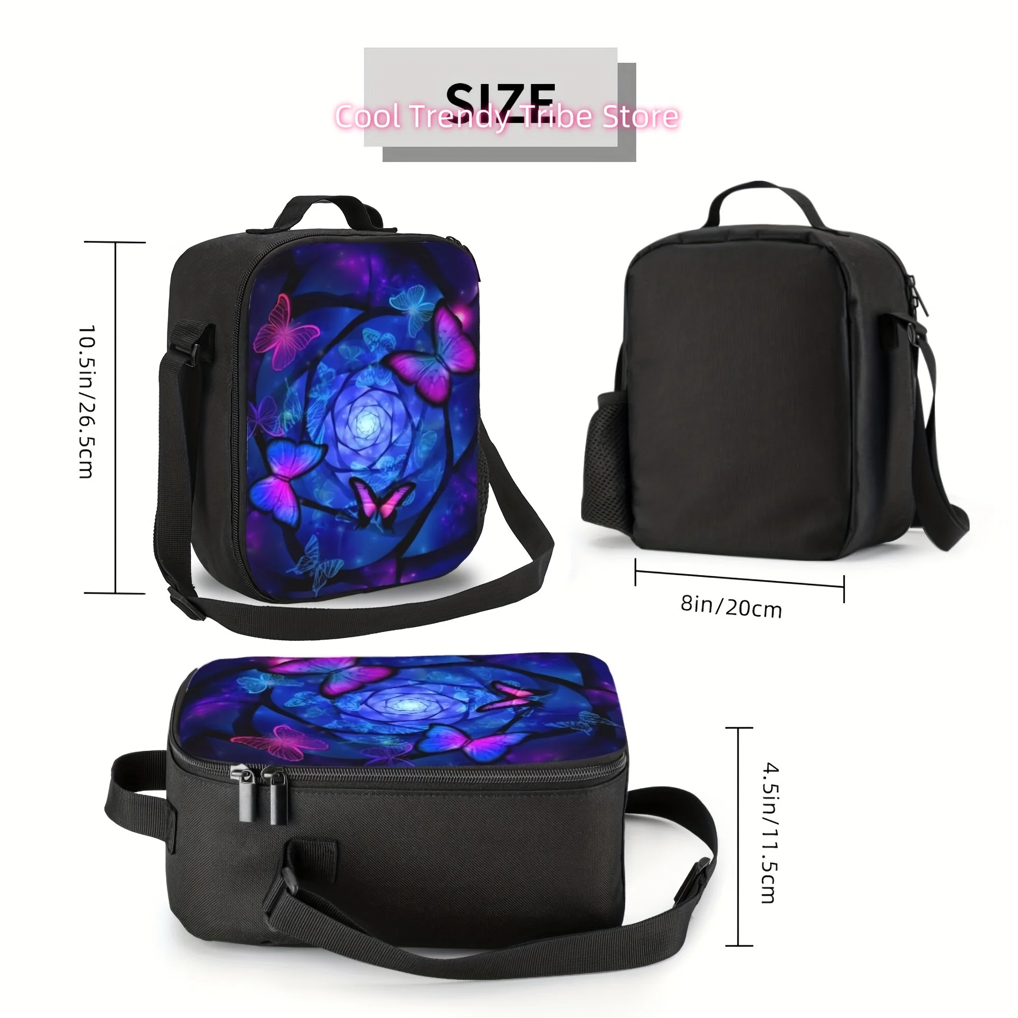 1pc beautiful butterfly, portable and reusable refrigerated bag, insulated bag, insulated lunch bag, essential for camping, picn