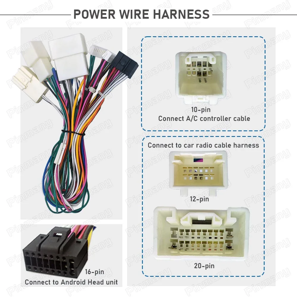 Car Android Head Unit Cable Adapter Power Wire Harness Connector CAN Bus Decoder TYC41 For Lexus LS430 2004~2006 High Level
