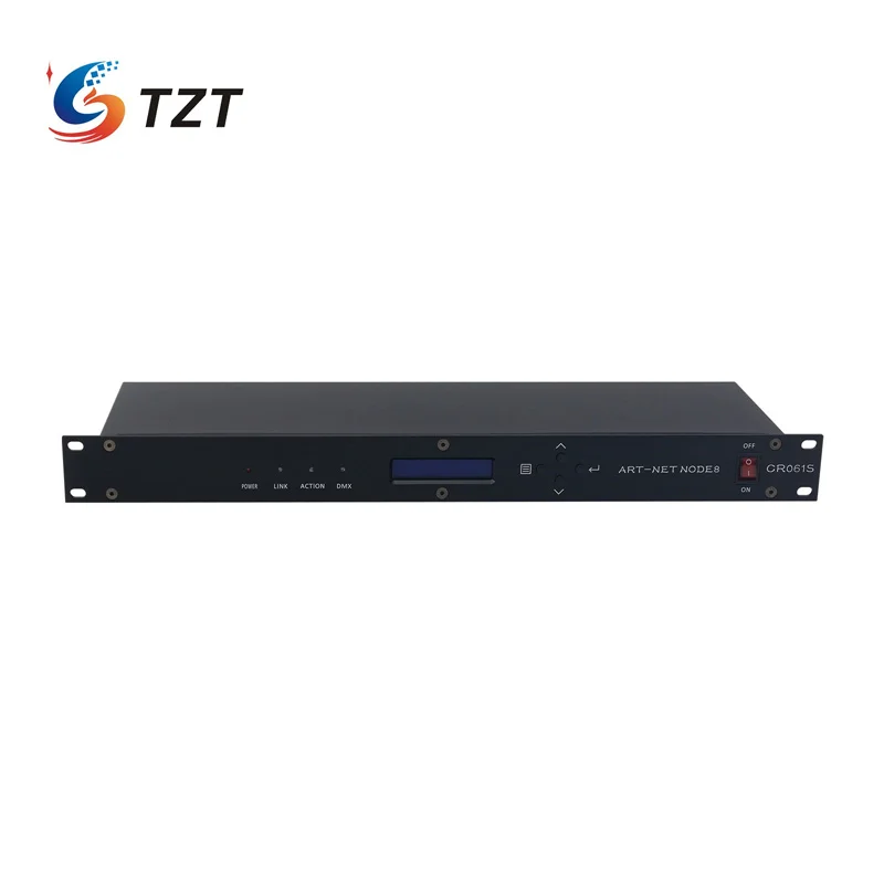 

TZT CR061S 8CH ArtNet DMX Interface ArtNet to DMX512 Converter w/ 19" 1U Rack for Stage Lighting Control