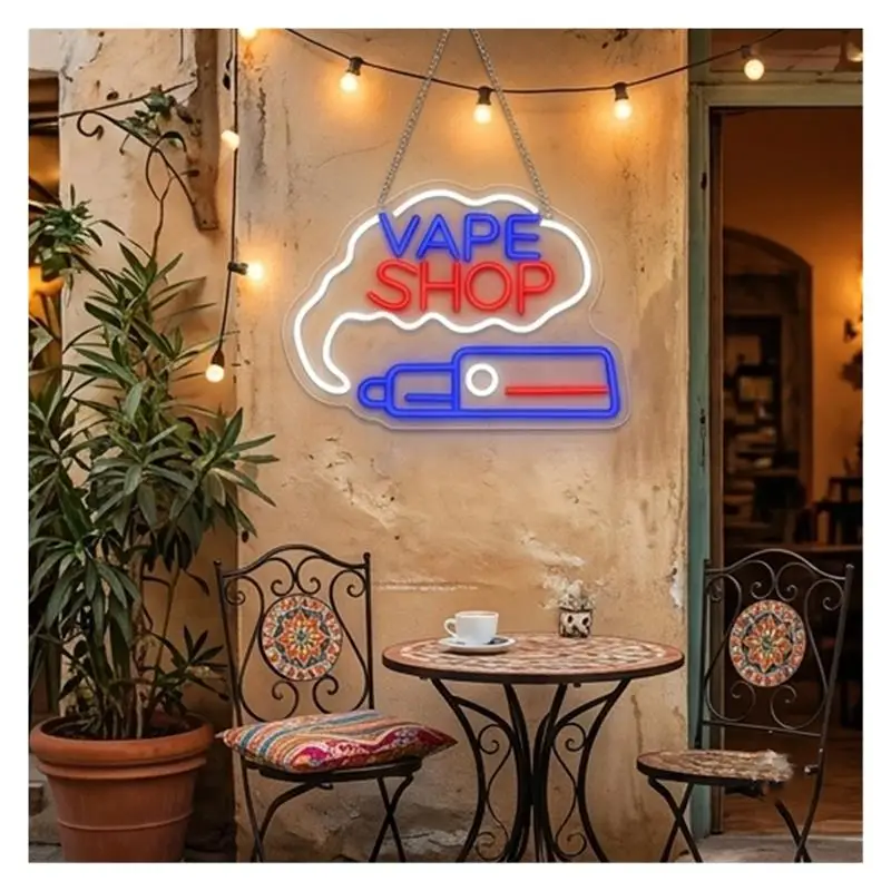"Vape Shop Business" Neon Sign USB Dimmable LED Light Cigarette Shops Bars Pubs Billboard Grand Opening 40X30cm view 6
