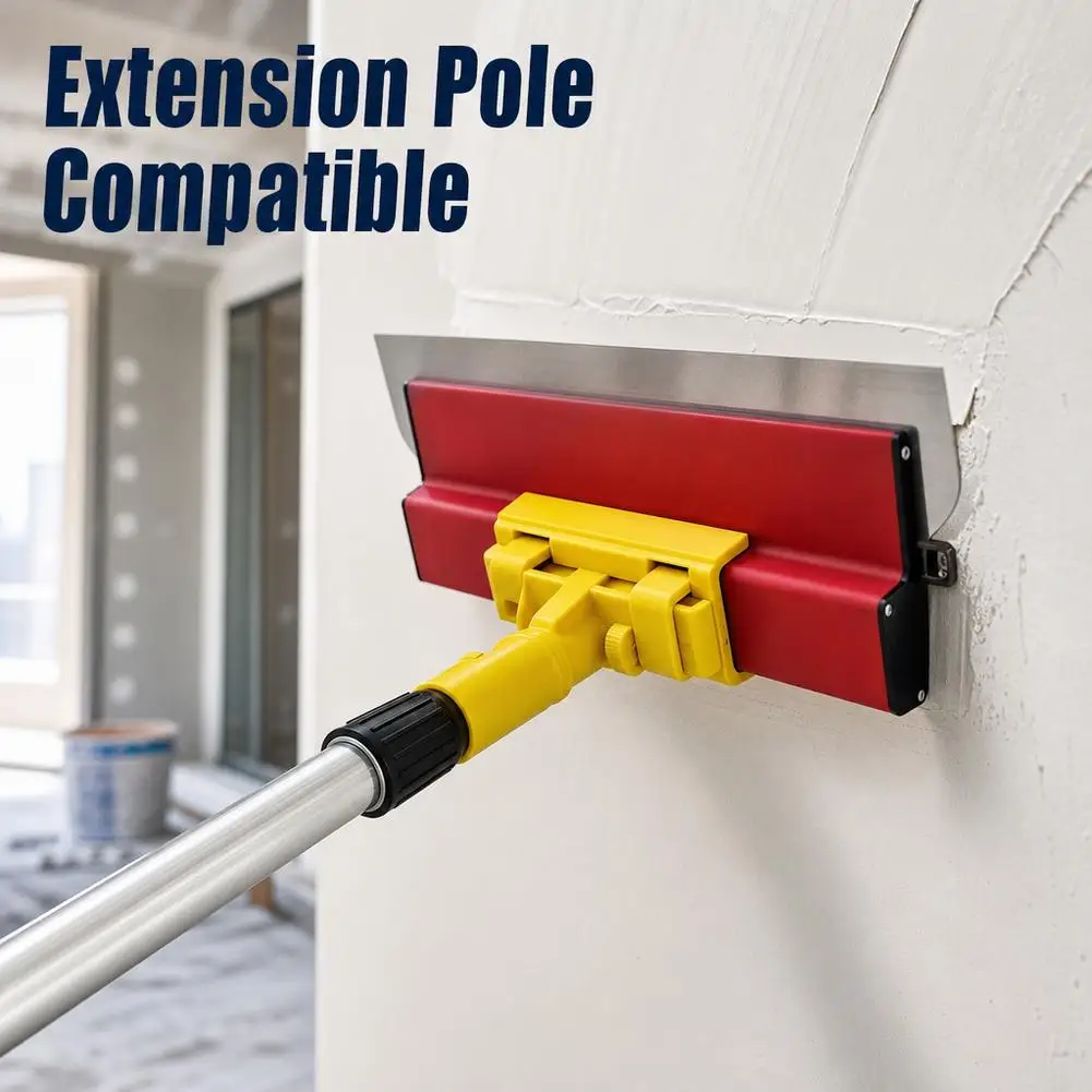 Clip-on Connector for Skimming Blade Putty Trowel Adjustable Adapter Handle Attachment for Drywall Finishing Tool