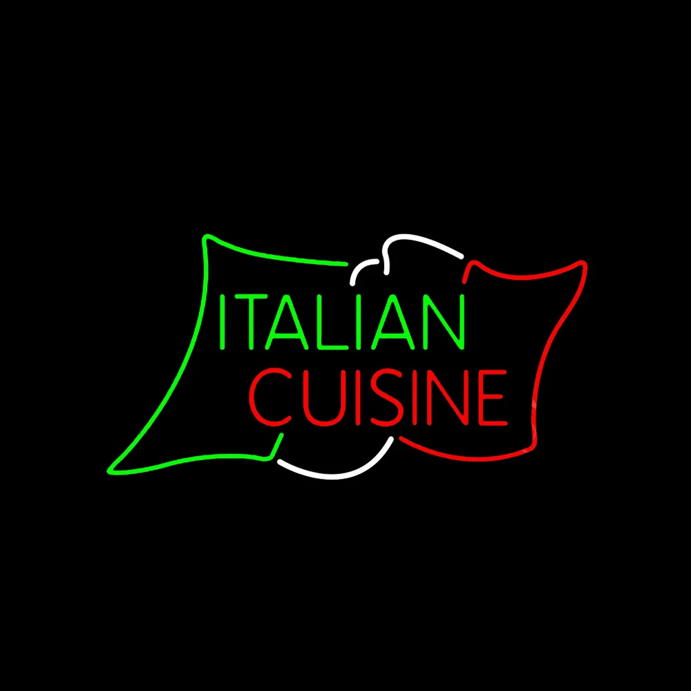 Italian Cuisine Food Neon Light Sign Custom Handmade Real Glass Tube Dish Restaurant Store Advertise Room Decor Display 24