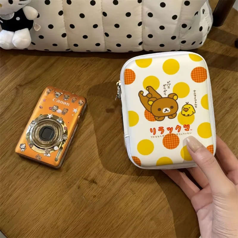 

Новый ящик для хранения камеры Rilakkuma, сумка для хранения помады и косметики, портативный мини-защитный чехол с героями мультфильмов для путешествий, Ccd, подарки другу