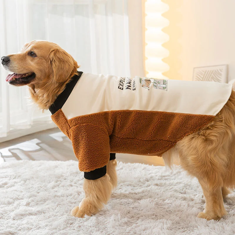 Autumn And Winter Dog Warm Sweatshirts Casual Style Medium and Large Dog Two-Legged Clothes Golden Retriever Samoyed Pet Clothes