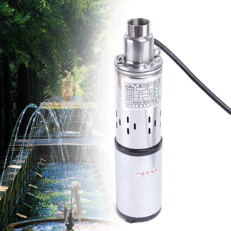 DC Solar Deep Well Water Pump 24V 370W Solar Water Pump Deep Well Solar Submersible Pump 65m