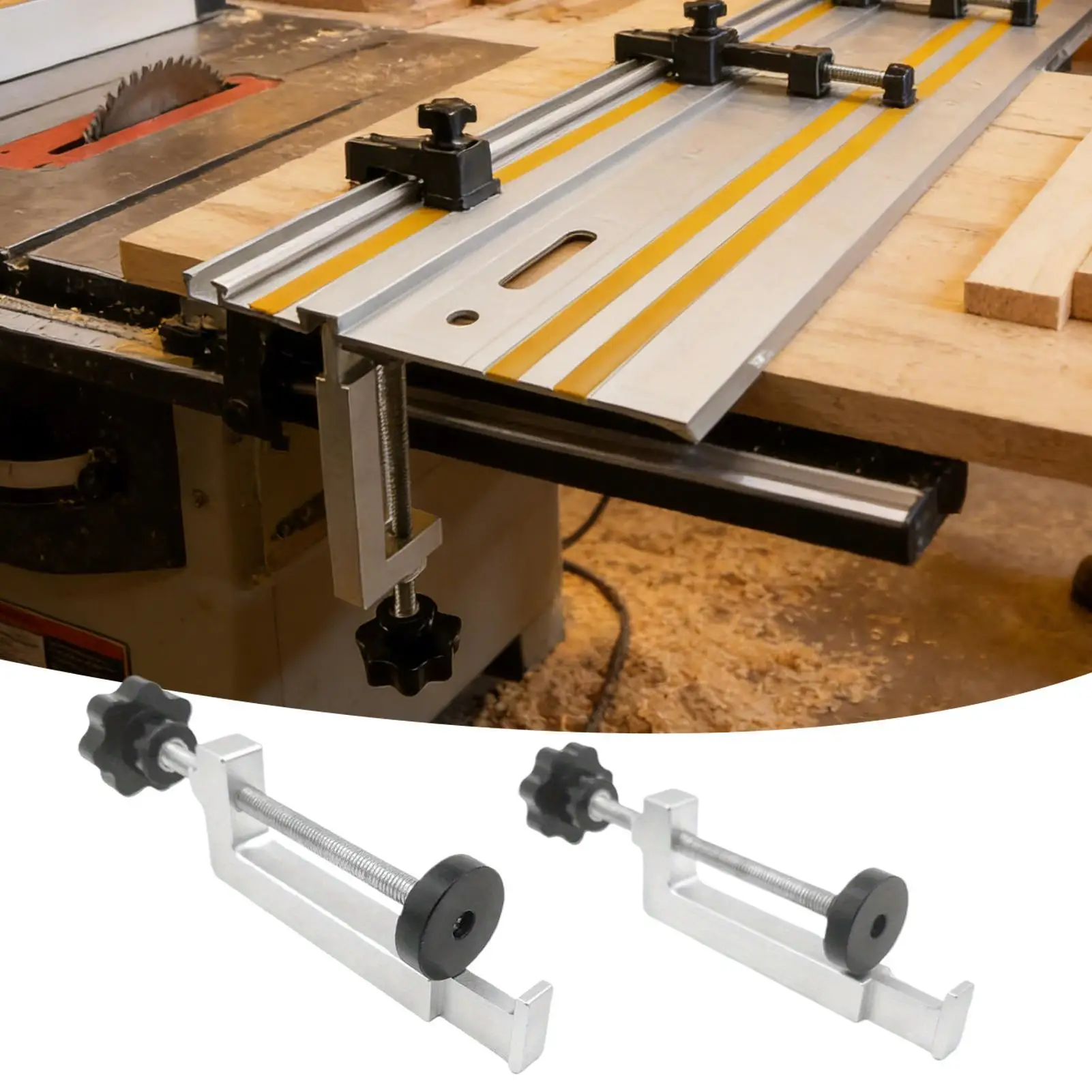 

Table Saw Guide Rail System Heavy Duty Multi-Purpose Table Saw FixingClamp For Workshop Repairman Craft Enthusiast Carpenter