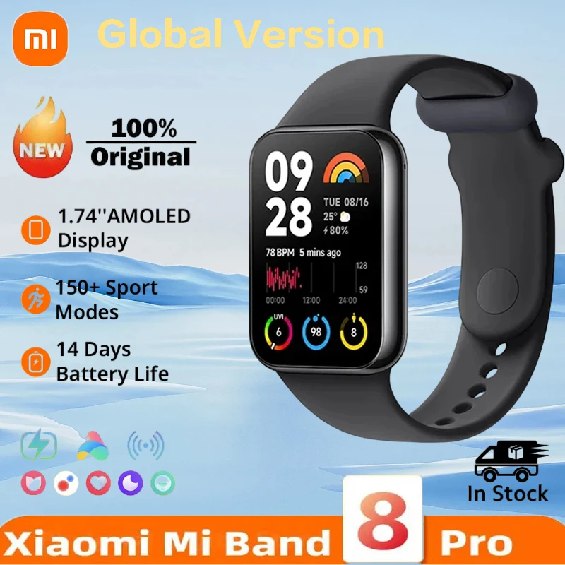 

Original Xiaomi Mi Band 8 Pro Global Version Blood Oxygen 1.74 AMOLED Screen Sport Fitness Bracelet Mi Smart Band 8Pro Wristband