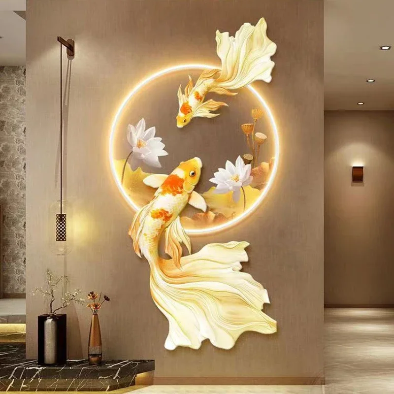 

3D Three-Dimensional Relief Home Light Luxury Hallway LED Lighting Decorative Painting