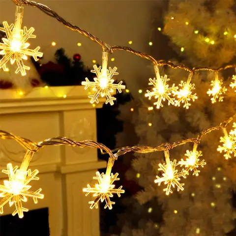 1pc Snow Decorative Light Strings Battery Operated  Fairy Light Decorated Living Room Corridor Bedroom Footpath Tree Scene Decor