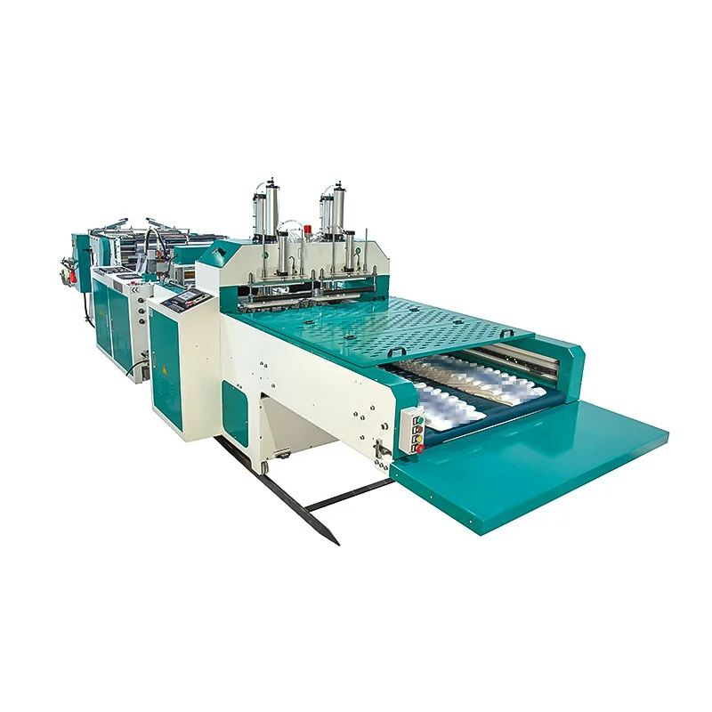 Plastic Bag Making Machine High Speed T-Shirt Vest Garbage Poly Shopping Bag Sealing Cutting Automatic Double Line Roll